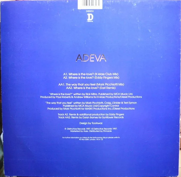 Album cover for Where Is The Love? / The Way That You Feel by Adeva