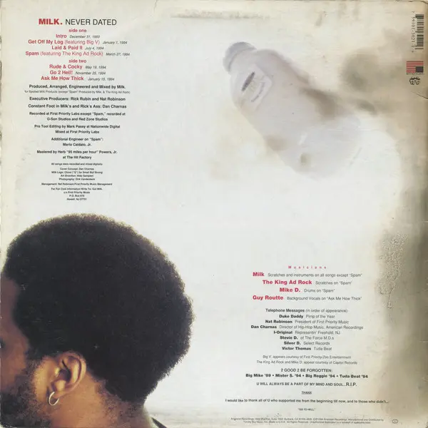 Milk Dee - Never Dated, Hip Hop, 1994 - American Recordings, US, Vinyl 1x 12", 33 ⅓ RPM, EP