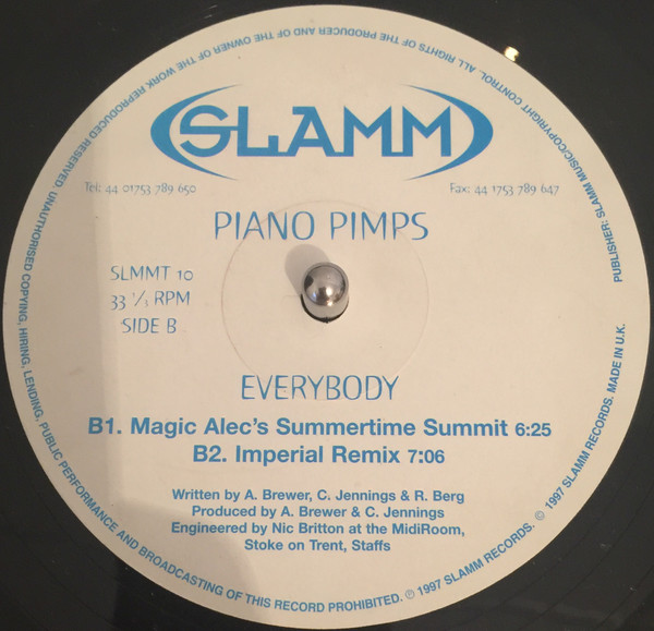Piano Pimps - Everybody, Electronic, House, 1997 - Slamm, UK, Vinyl 1x 12", 33 ⅓ RPM
