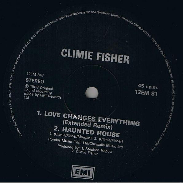 Climie Fisher - Love Like A River, Electronic, Rock, Pop Rock, Synth-pop, 1988 - EMI, UK, Vinyl 1x 12", 45 RPM, Single