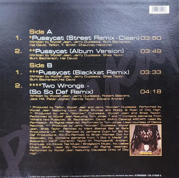 Album cover for Pussycat by Wyclef Jean Feat Busta Rhymes & Loon