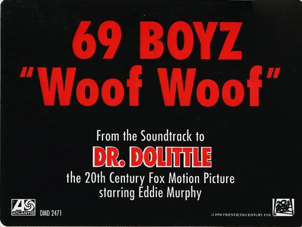 69 Boyz - Woof Woof, Hip Hop, Bass Music, Electro, Miami Bass, 1998 - 20th Century Fox, Atlantic, US, Vinyl 1x 12", 33 ⅓ RPM,