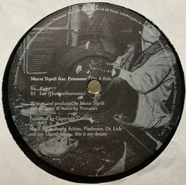 Murat Tepeli Feat. Prosumer - On A Ride, Electronic, House, Minimal Techno, 2005 - Playhouse, Germany, Vinyl 1x 12", 33 ⅓ RPM