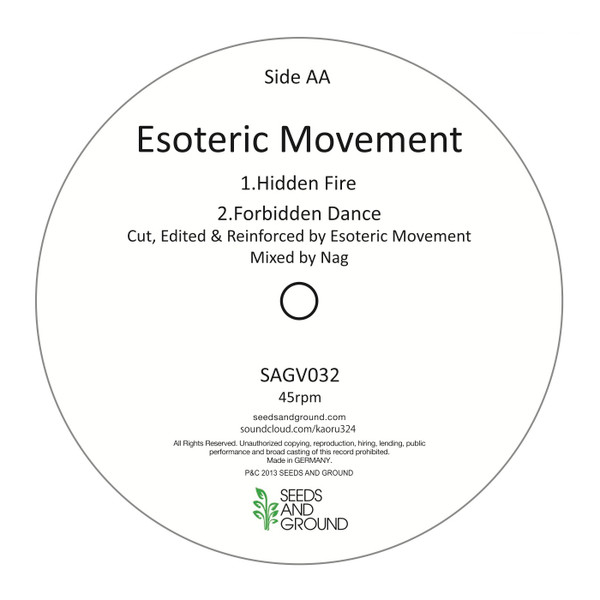 Kaoru Inoue / Esoteric Movement - Untitled, Electronic, Leftfield, Tech House, 2013 - Seeds And Ground, Japan, Vinyl 1x 12", 