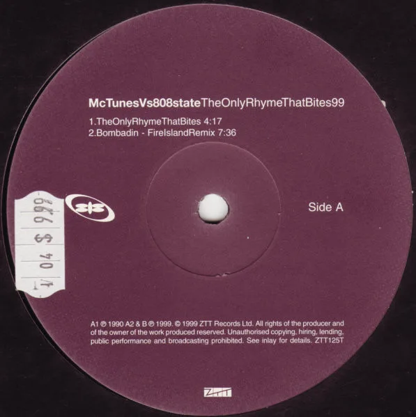 Album cover for The Only Rhyme That Bites 99 by MC Tunes Vs 808 State