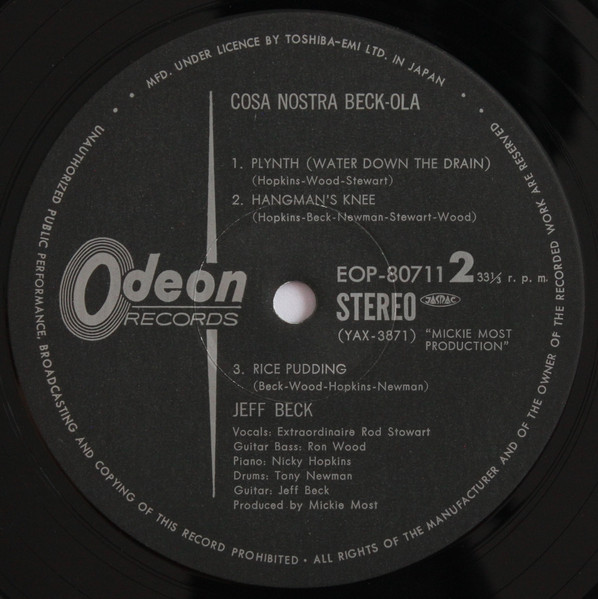 Jeff Beck Group - Beck-Ola, Blues, Rock, Blues Rock, Psychedelic Rock, Rock & Roll, 1973 - Odeon, Japan, Vinyl 1x LP, Album, 