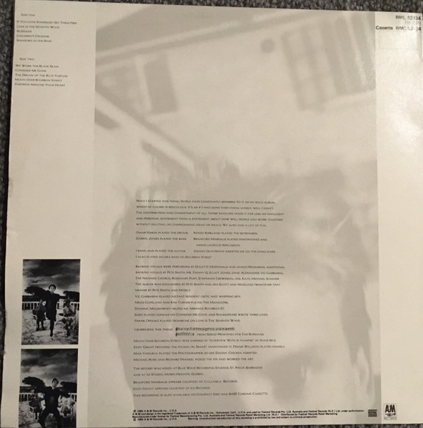 Sting - The Dream Of The Blue Turtles, Electronic, Jazz, Rock, Jazz-Rock, Jazzdance, Pop Rock, 1985 - A&M Records, Australia,