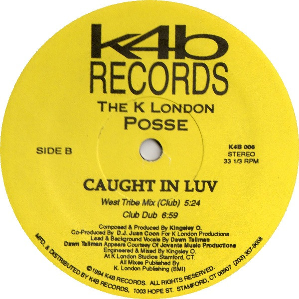 K London Posse - Caught In Luv, Electronic, Garage House, House, 1994 - K4B Records, US, Vinyl 1x 12", 33 ⅓ RPM