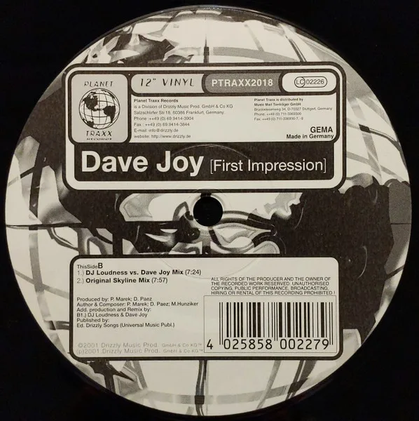Album cover for First Impression by Dave Joy