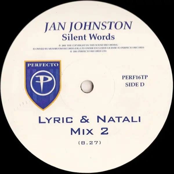 Jan Johnston - Silent Words, Electronic, Trance, 2001 - Perfecto, UK, Vinyl 2x 12", 33 ⅓ RPM, Promo