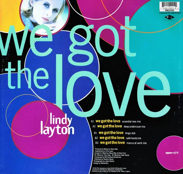 Lindy Layton - We Got The Love, Electronic, House, Synth-pop, 1993 - EPM Records (2), PWL International, UK, Vinyl 1x 12", 33