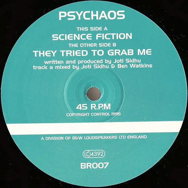 Psychaos - Science Fiction / They Tried To Grab Me - 1995 - Goa Trance - Blue Room Released - Vinyl 1x 12", 45 RPM