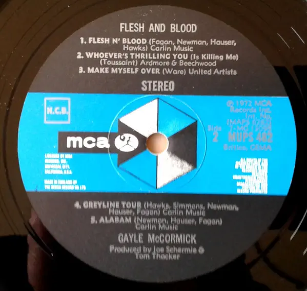Gayle McCormick - Flesh & Blood, Funk / Soul, Pop, Soul, 1972 - MCA Records, UK, Vinyl 1x LP, Album