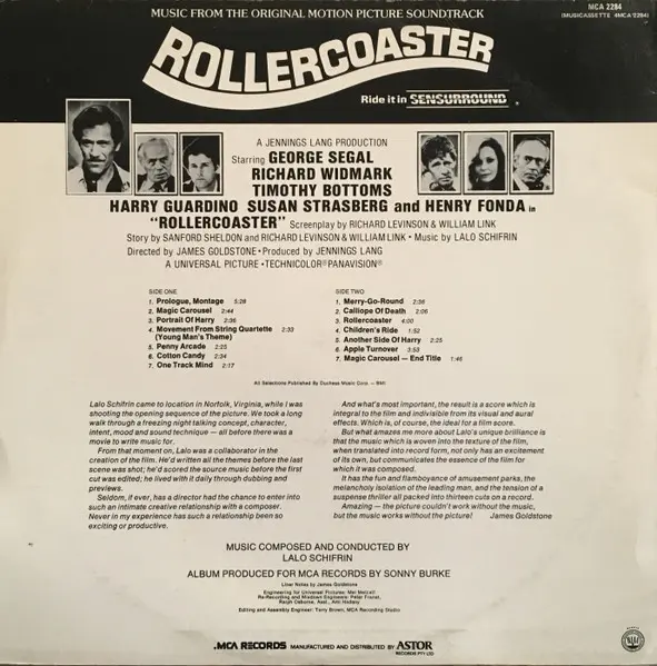Lalo Schifrin - Rollercoaster (Music From The Original Motion Picture Soundtrack), Electronic, Jazz, Stage & Screen, Jazz-Fun