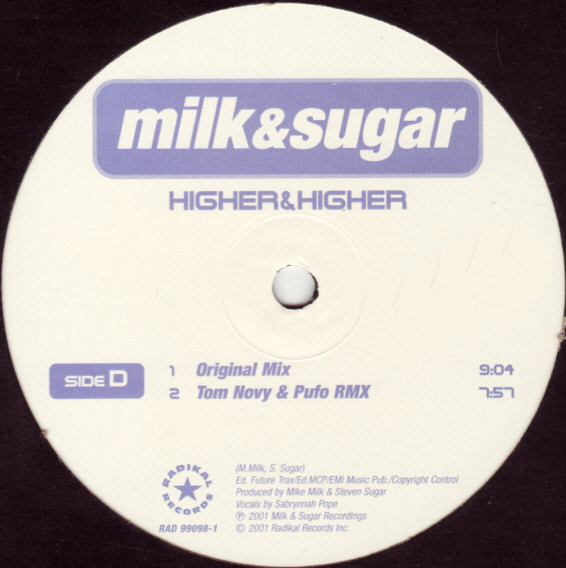 Milk & Sugar - Higher & Higher, Electronic, House, 2001 - Radikal Records, US, Vinyl 2x 12", 33 ⅓ RPM