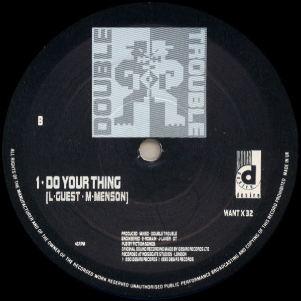 Double Trouble - Love Don't Live Here Anymore, Electronic, Downtempo, House, 1990 - Desire Records, UK, Vinyl 1x 12", 45 RPM