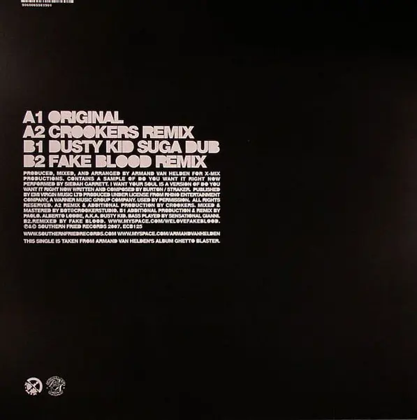 Armand Van Helden - I Want Your Soul, Electronic, Electro, House, 2007 - Southern Fried Records, X-Mix Productions, UK, Vinyl