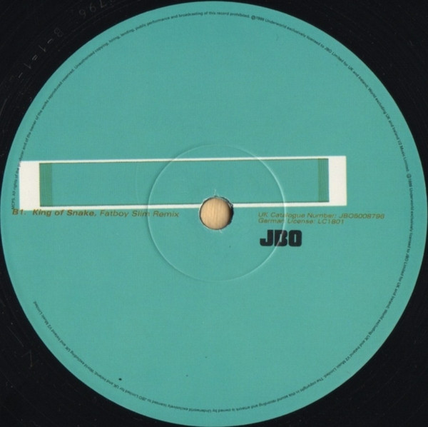 Underworld - King Of Snake, Electronic, Big Beat, Techno, 1999 - JBO, V2, UK, Vinyl 1x 12", 33 ⅓ RPM, Single, Stereo