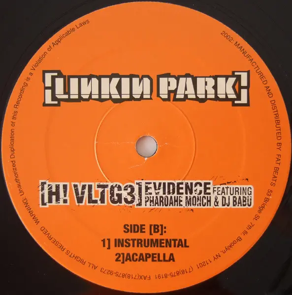 Linkin Park - H! Vltg3, Hip Hop, 2002 - Warner Bros. Records, US, Vinyl 1x 12", Single