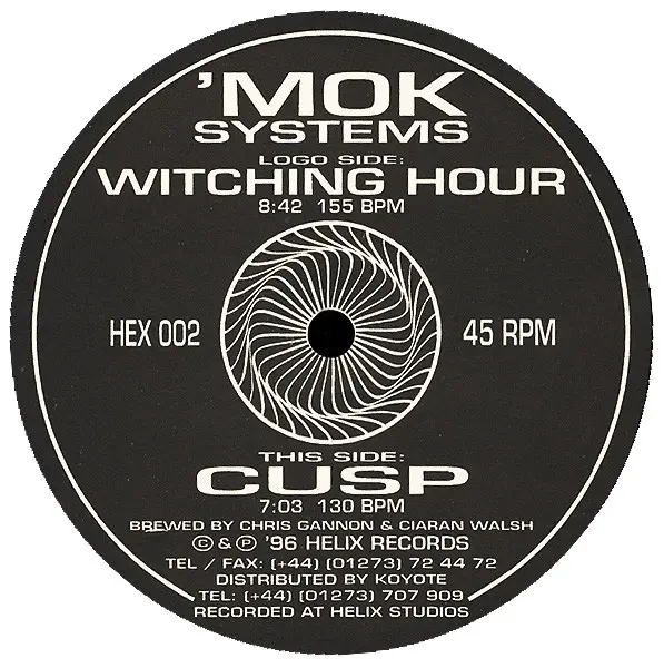 'MOK Systems - Witching Hour / Cusp - 1996 - Goa Trance - Helix Records - Vinyl 1x 12", 45 RPM