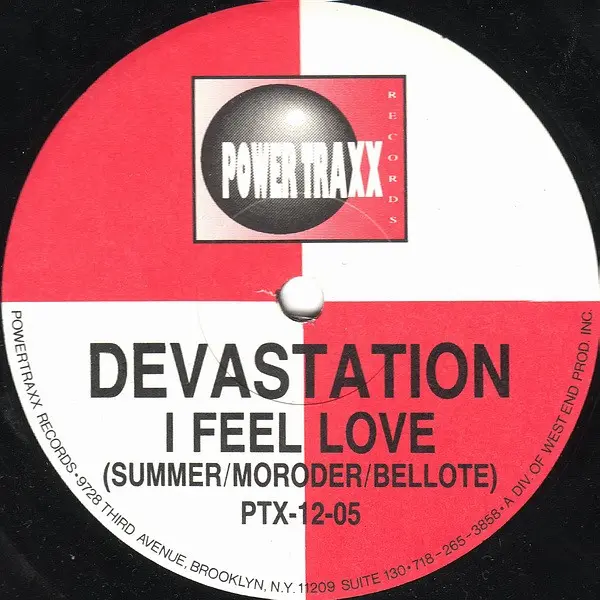 Devastation - I Feel Love, Electronic, House, 1991 - Powertraxx Records, US, Vinyl 1x 12", 33 ⅓ RPM