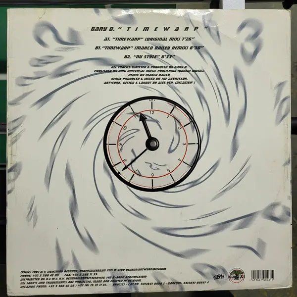 Gary D. - Timewarp, Electronic, Hard Trance, 1997 - Bonzai Records, Belgium, Vinyl 1x 12"