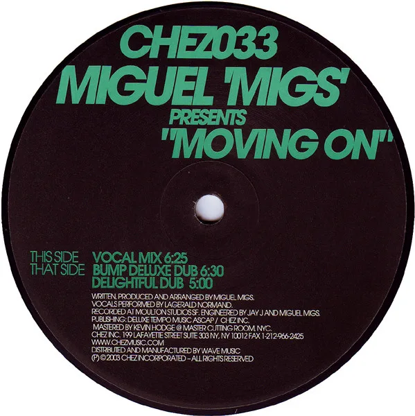 Album cover for Moving On by Miguel Migs