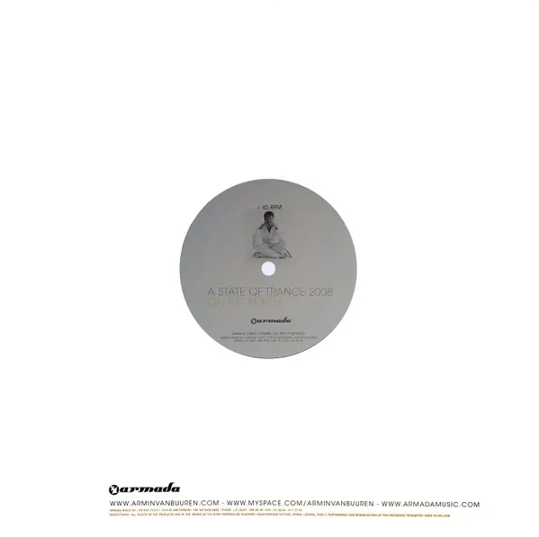 Armin Van Buuren - A State Of Trance 2008 (On The Beach), Electronic, Trance, 2008 - Armada (4), Netherlands, Vinyl 1x 12", S