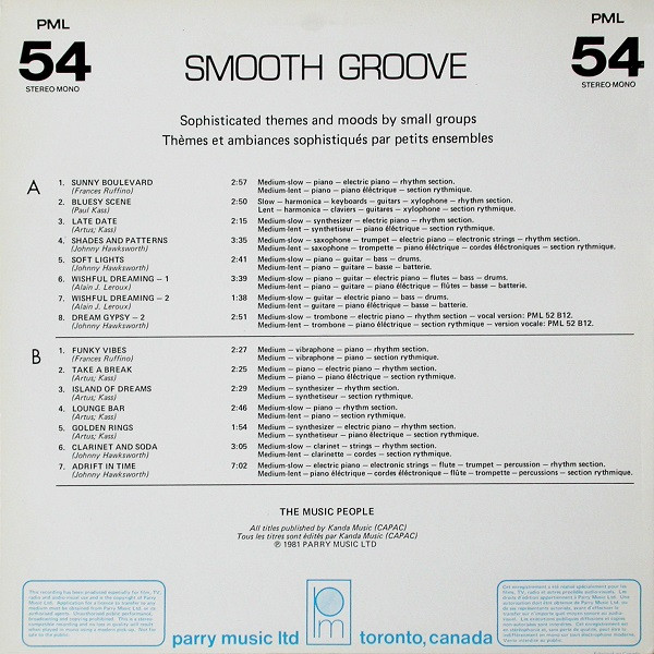 Music People (2), The - Smooth Groove, Jazz, Stage & Screen, Jazz-Funk, Jazz-Rock, 1981 - Parry Music Library, Parry Music Lt
