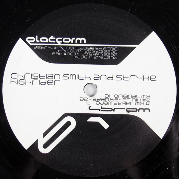 Christian Smith and Stryke - Highrider, Electronic, Techno, 2000 - Platform (3), UK, Vinyl 1x 12"