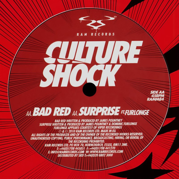 Culture Shock (2) - Bad Red / Surprise, Electronic, Drum n Bass, 2010 - RAM Records, UK, Vinyl 1x 12", 45 RPM
