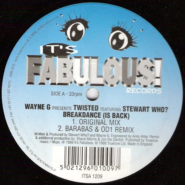 Album cover for Breakdance (Is Back) by Wayne G Presents Twisted (10) Featuring Stewart Who?