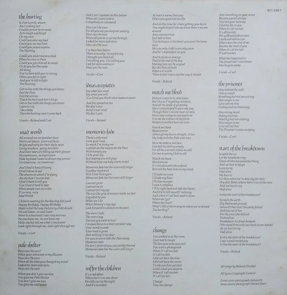 Album cover for The Hurting by Tears For Fears