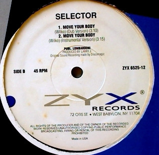 Selector - Move Your Body, Electronic, Italo House, 1991 - ZYX Records, US, Vinyl 1x 12", 45 RPM