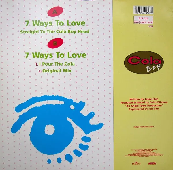 Cola Boy - 7 Ways To Love, Electronic, Pop, Euro House, House, 1991 - Arista, UK & Europe, Vinyl 1x 12", 45 RPM