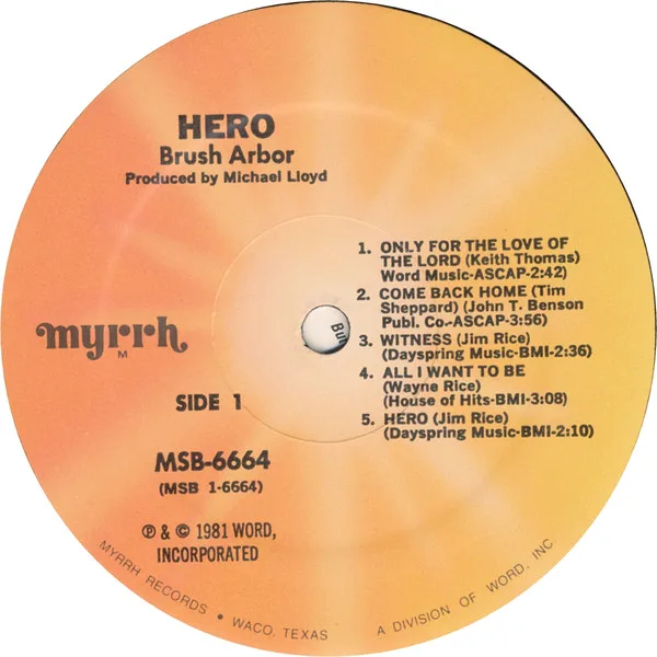 Album cover for Hero by Brush Arbor