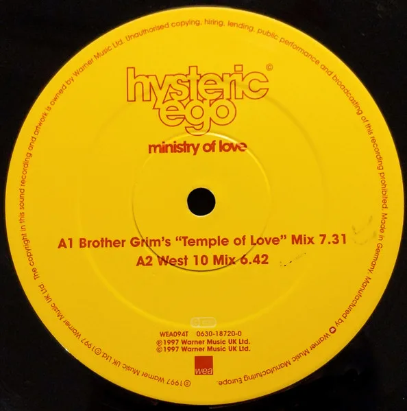 Album cover for Ministry Of Love by Hysteric Ego