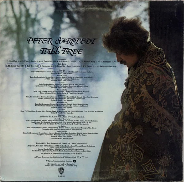 Album cover for Tall Tree by Peter Sarstedt