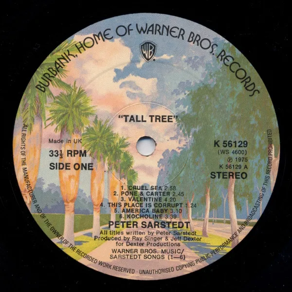 Album cover for Tall Tree by Peter Sarstedt
