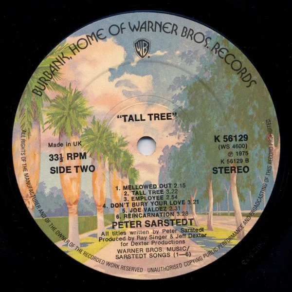 Album cover for Tall Tree by Peter Sarstedt