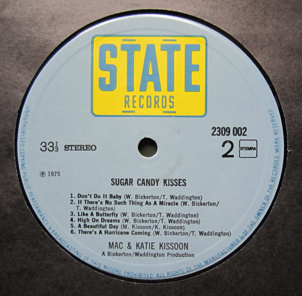 Mac And Katie Kissoon - Sugar Candy Kisses, Funk / Soul, Pop, Soul, 1975 - State Records (3), Netherlands, Vinyl 1x LP, Album