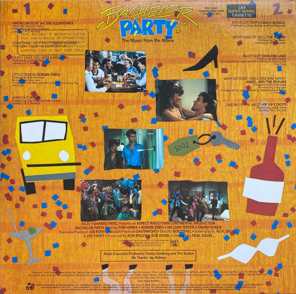 Various - Bachelor Party- The Music From The Movie, Rock, Stage & Screen, New Wave, Pop Rock, Power Pop, Soundtrack, 1984 - I