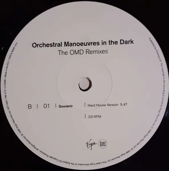 Orchestral Manoeuvres In The Dark - The OMD Remixes, Electronic, Hard House, Synth-pop, Trance, Tribal, 1998 - Virgin, UK, Vi
