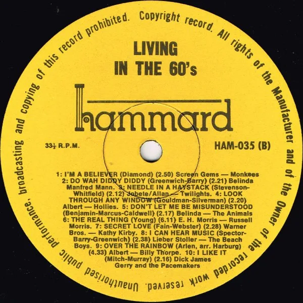 Album cover for Living In The 60's by Various