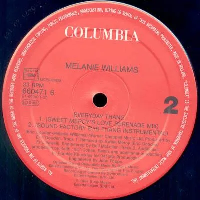 Album cover for Everyday Thang by Melanie Williams
