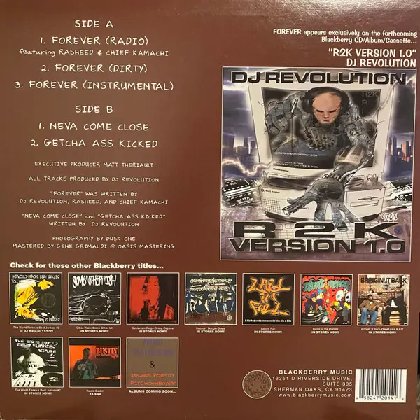 DJ Revolution - Forever, Hip Hop, 1999 - Blackberry Records, US, Vinyl 1x 12", 33 ⅓ RPM, Single