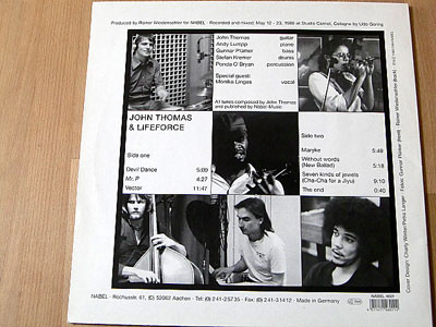 John Thomas (2) & Lifeforce (3) - Devil Dance, Jazz, Fusion, Modal, 1992 - NABEL, Germany, Vinyl 1x LP, Album, Reissue