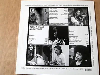 John Thomas (2) & Lifeforce (3) - Devil Dance, Jazz, Fusion, Modal, 1992 - NABEL, Germany, Vinyl 1x LP, Album, Reissue