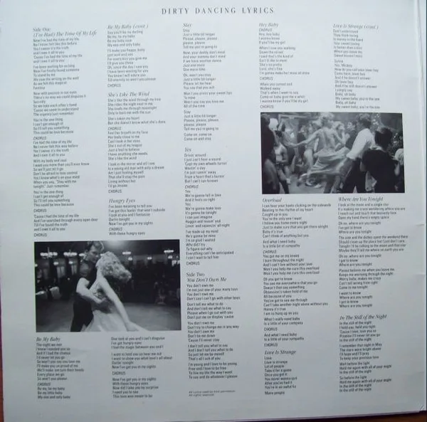 Album cover for Dirty Dancing (Original Soundtrack) by Various