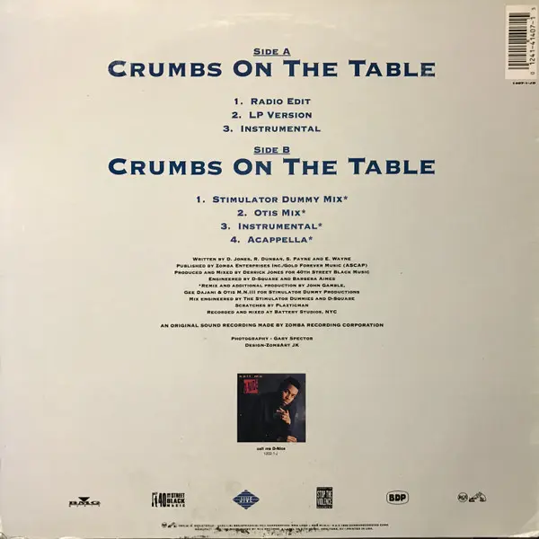 D-Nice - Crumbs On The Table, Hip Hop, 1990 - Jive, US, Vinyl 1x 12"